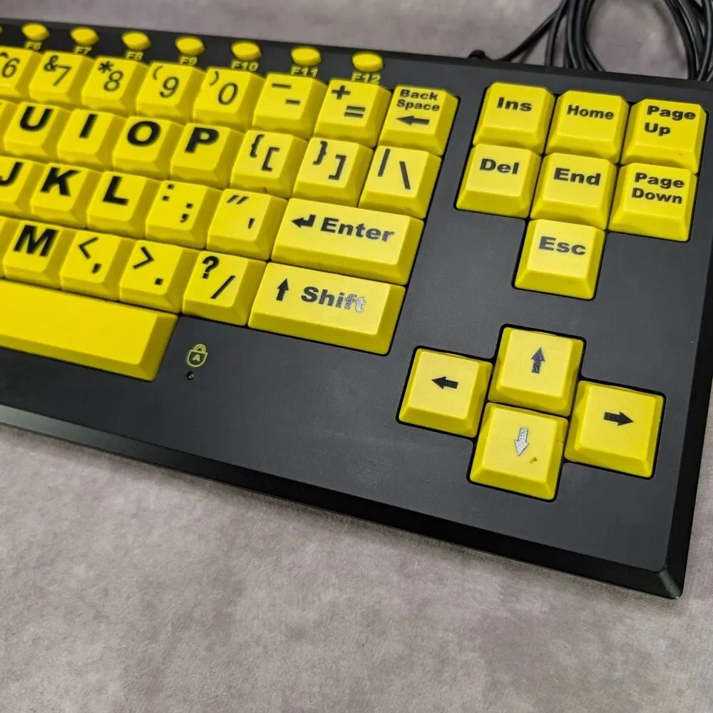 Chester Creek VisionBoard 2 Large Print Yellow High Contrast PC Mac USB Keyboard